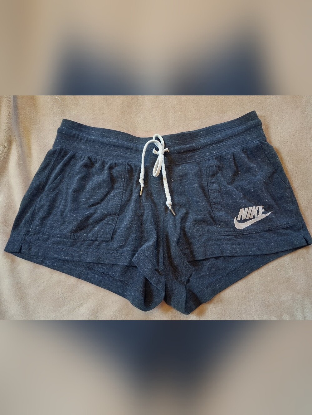Nike Women's Dark Heather Gray Drawstring Lounge Shorts